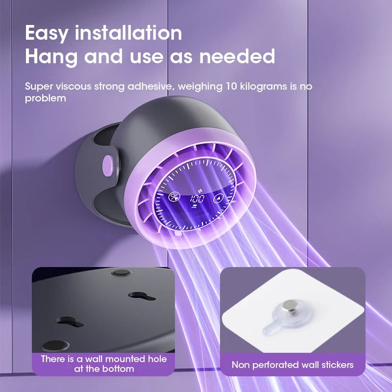 Touch Screen Mini Desk Fan — 100-Speed Adjustable with Digital Display