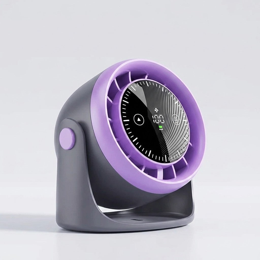 Touch Screen Mini Desk Fan — 100-Speed Adjustable with Digital Display