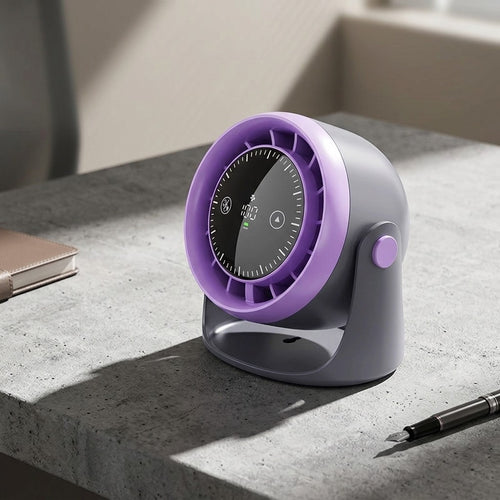 Touch Screen Mini Desk Fan — 100-Speed Adjustable with Digital Display